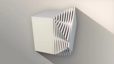 Fantastic transformation of a gray rotating cube. 3d rendering loop animation Stock Footage 250519683