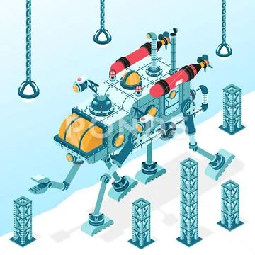 Fantastic transport machine on four legs Stock Illustration