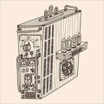 Fantastic tube computer. Stock Illustration