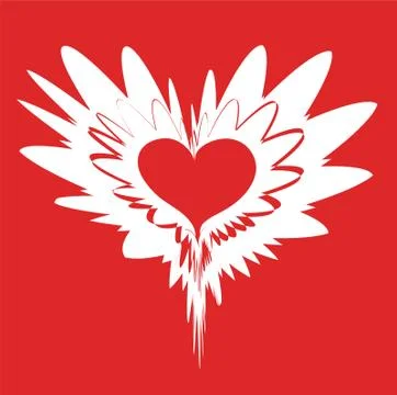 Fantastic variation with red heart Stock Illustration
