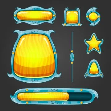 Fantastic vector game user interface assets Stock Illustration