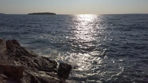 Fantastic view of the clear and clear waters and of the wonderful coasts of the Stock Footage 117224672