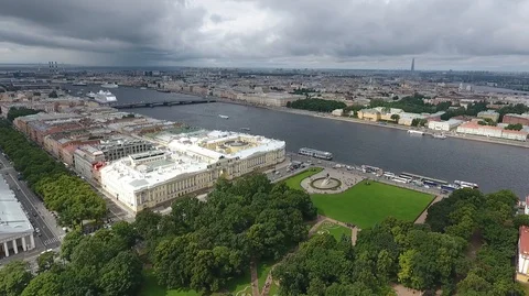 Fantastic view from the height of the river and canals of the city Video stock 88948026