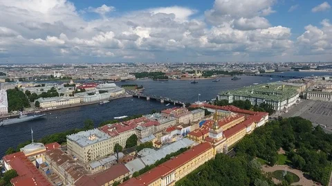 Fantastic view from the height of the river and canals of the city Video stock 88948306