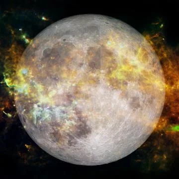 Fantastic view of moon. Solar system. Elements of this image furnished by NAS 库存照片