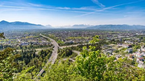 Fantastic view over Bregenz and Lake Constance Stock Photos