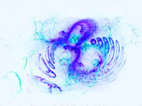 Fantastically translucent blue space nebula with a complex structure consisting Stock Illustration