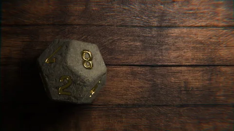 Fantasy 12-Sided Dice Roll Stock Footage 314823616