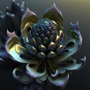 Fantasy 3d flower concept background Stock Illustration