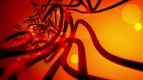 Fantasy 3d illustration of abstract flow of consciousness withstrokes and spo Stock Illustration