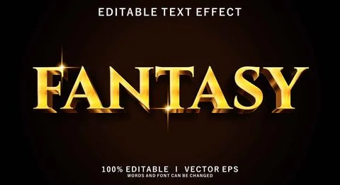 Fantasy 3d vector text effect with modern style design Stock Illustration