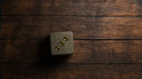 Fantasy 6-Sided Dice Roll Stock Footage 314823697