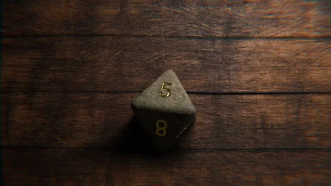 Fantasy 8-Sided Dice Roll Stock Footage 314823734