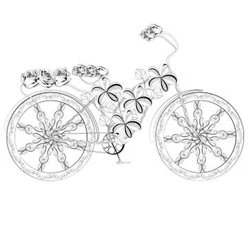 Fantasy abstract bicycle Illustrazione stock