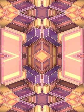Fantasy abstract pattern with 3d rendering impossible architecture shapes Illustrazione stock