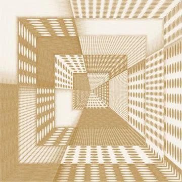 Fantasy abstract tunnel in brown Stock Illustration