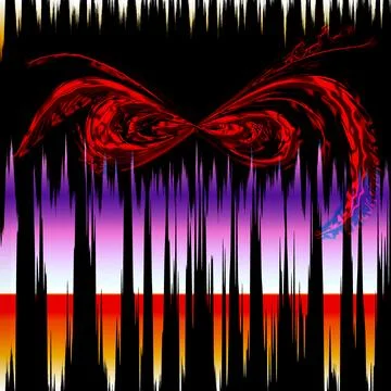 Fantasy alien creature flying in outer space landscape 스톡 일러스트