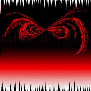Fantasy alien creature with scary face flying in surreal landscape 스톡 일러스트