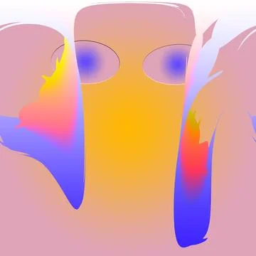 Fantasy alien mask with face 스톡 일러스트