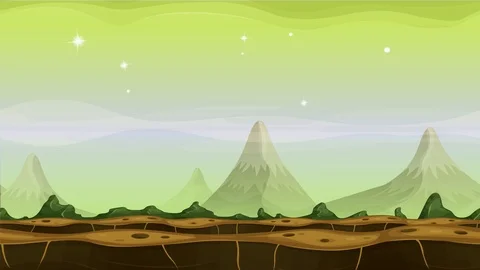 Fantasy Alien Mountains Background Loop Stock Footage 89205281