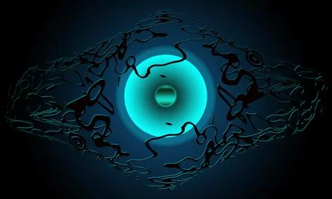 Fantasy alien planet or glowing alien eye Stock Illustration