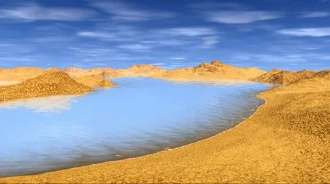 Fantasy alien planet. Rocks and lake Stock Footage 49152401