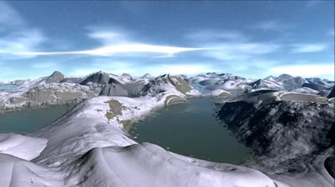 Fantasy alien planet. Rocks and lake Stock Footage 49152421