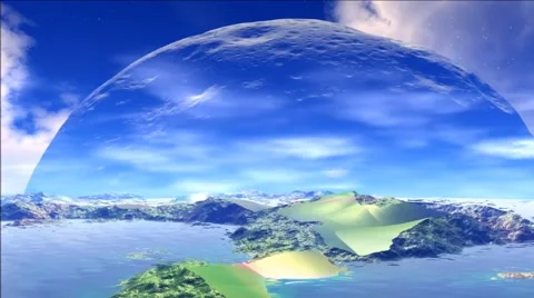 Fantasy alien planet. Rocks and  water Stock Footage 51460262