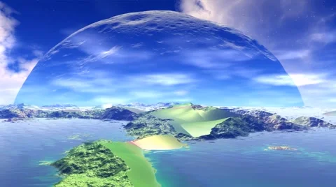 Fantasy alien planet. Rocks and  water Stock Footage 51460265