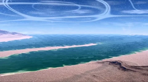 Fantasy alien planet. Rocks and lake Stock Footage 60108203