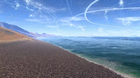 Fantasy alien planet. Rocks and lake 스톡 동영상 60108205