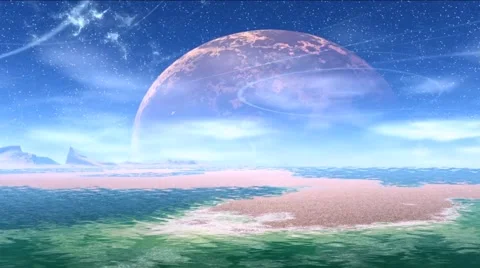 Fantasy alien planet. Rocks and lake 스톡 동영상 60108236