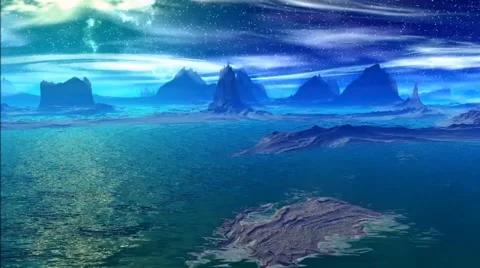 Fantasy alien planet. Rocks and lake 스톡 동영상 60108383