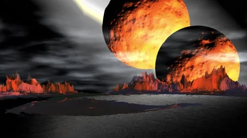 Fantasy alien planet. Rocks and lake. 3D illustration Vídeos de archivo 63749886