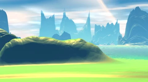 Fantasy alien planet. Rocks and lake 스톡 동영상 68079964