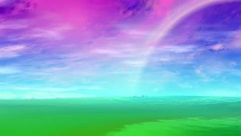 Fantasy alien planet. Rocks and lake. 3d Animation. 4К Stock Footage 105786736