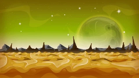 Fantasy Alien Planet Seamless Looping Stock Footage 89289814