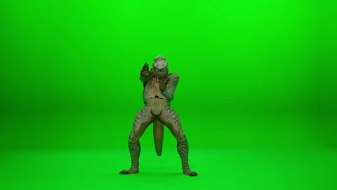Fantasy Alligator Character Dance Sequence Photorealistic Stock Footage 320994229