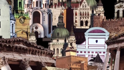 Fantasy Ancient City Skyline Motion Graphic Video Stock Footage 344767200
