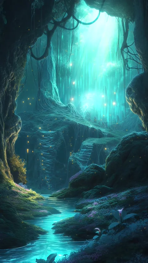 Fantasy and magical forest animation loo... | Stock Video | Pond5