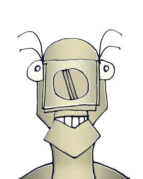  Fantasy Animal Robot with Funny Expression Raster illustration portrait o... Stock Photos