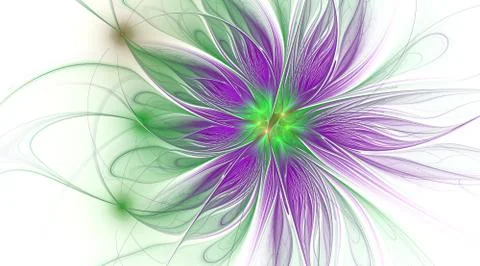 Fantasy artistic flower with lighting effect. Illustrazione stock