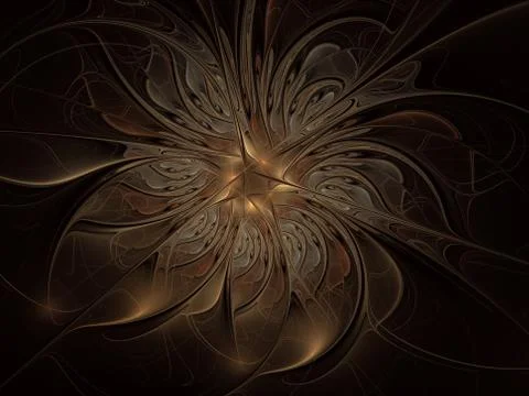 Fantasy artistic flower with lighting effect. Stock Illustration