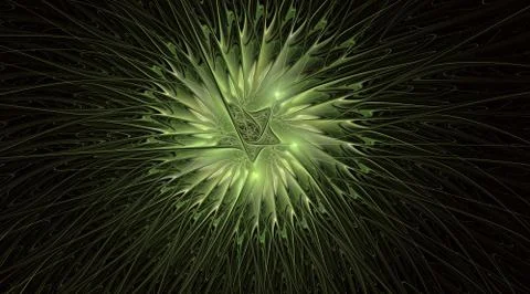 Fantasy artistic flower with lighting effect. Illustration
