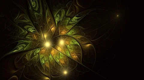 Fantasy artistic flower with lighting effect. Beautiful shin. Futuristic bloo Ilustración de archivo