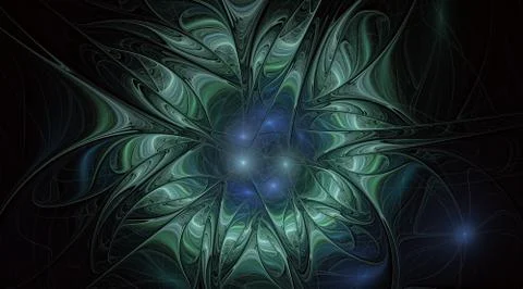 Fantasy artistic flower with lighting effect. イラスト素材