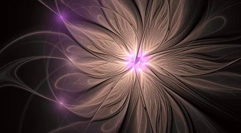 Fantasy artistic flower with lighting effect. Ilustración de archivo