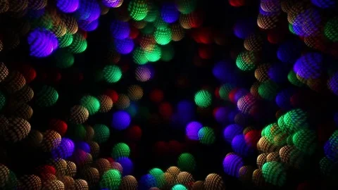 Fantasy background of blinking bubbles with faceted insect eye structure. Stock Footage 84177852