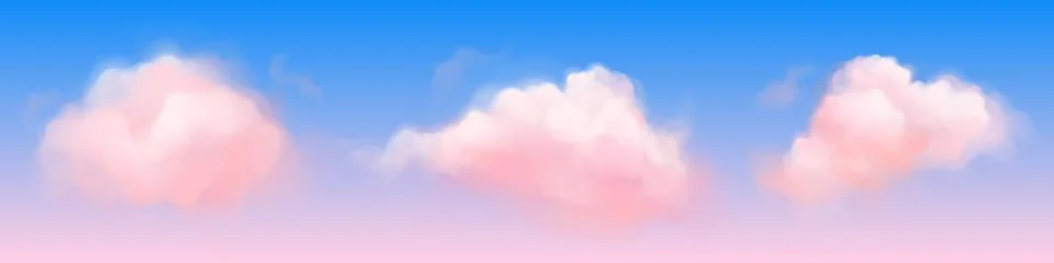 Fantasy background with pink clouds in sky イラスト素材