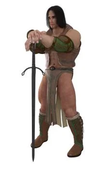 Fantasy Barbarian Warrior Stock Illustration